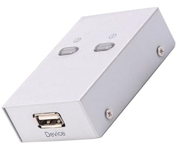 KOMBIUDA Commutateur USB Automatique 2.0 Boîtier en Plastique et Métal pour Partage d'Imprimante et Scanner pour Bureau et Usage Domestique