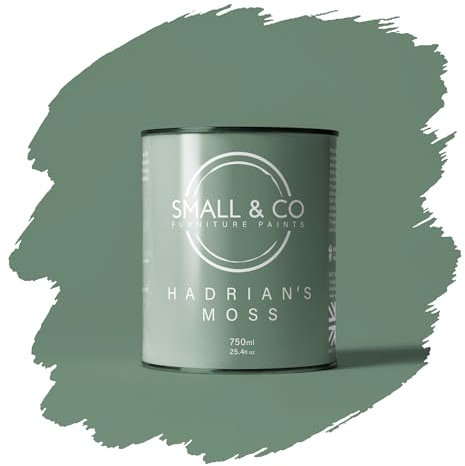 Small & Co Furniture Paint – Hadrian's Moss (sage-moss green with subtle grey) | Premium Water-Based Matte Acrylic for Cabinets & Wood | Strong Adhesion, Low Odour, Quick Dry | 750ml