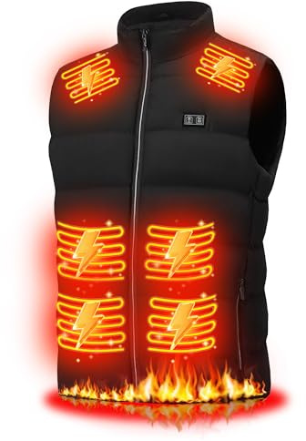 YZZJRNMM Gilet Riscaldato per Uomo Donna: Leggero Gilet Riscaldato USB con 3 Livelli di Temperatura e 15 Zone di Riscaldamento - Giacca Riscaldata Elettrica per Inverno, Escursionismo all'aperto