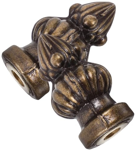 Genérico Remates Metálicos para Lámparas de Mesa Vintage Diseño de Piña 2 Piezas Compatibles Pantallas de Lámparas Decoración Clásica para Dormitorio y Sala