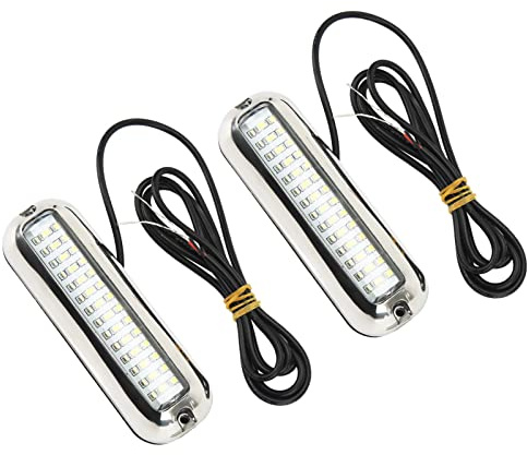 ZASCHMOY Marine LED Lights 42LEDs Vattentät Undervattens LED Båtlampa 10-30V DC Dräneringsplugg Light för Yacht och Båt (Vitt Ljus)