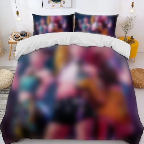 dellyy KP Juego de Funda, Ropa de Cama Infantil 130x200 cm, Conjunto de 3 Piezas de Microfibra con 2 Fundas de Almohada, Suave y Transpirable, con Cremallera (C)