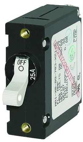 Blue Sea Systems 7218 A-Series White Toggle Circuit Breaker - Single Pole 25A