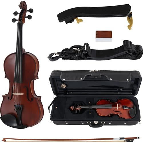 Classic Cantabile Brioso Violine 4/4 Set (4/4 Violine, Decke aus massivem Fichtenholz, Boden & Zargen aus geflammtem Ahorn, inkl. Leichtkoffer, Bogen und Schulterstütze)