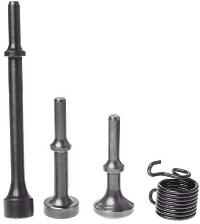 Floratek 4-teiliges Druckluft-Hammermeißel-Set zum Glätten von schweren Lufthammern, Zubehör für pneumatische Meißel-Bits, verlängerte Länge, Werkzeug mit Feder