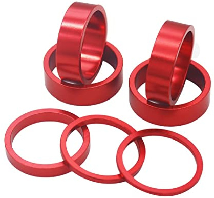 PLATT Fahrrad Ahead Vorbau Spacer 1/8 Aluminium MTB Rennrad Distanzscheiben Headset Spacer 2mm/3mm/5mm/4x10mm（7PCS）