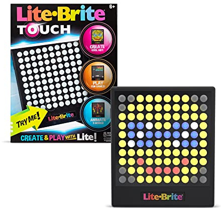 Lite-Brite Touch - Create, Play and Animate - Light Up Portable Stem Sensory Learning Toy, Creative Art Stem Toy for Girls, Boys, Unisex, Toddler, Holiday, Birthday, Gift, Ages 6+