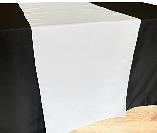 Get Snappin Table Runner, White 100% Polyester Sublimation Blank, Screen Print Blank, Table Decor, Party Decor (2' x 6', 10pc)