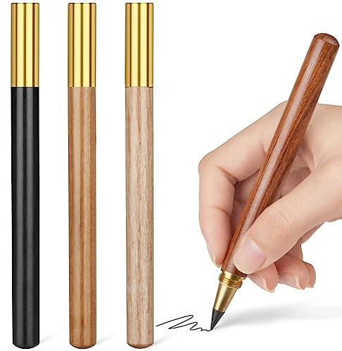 HOTUT Inkless Pencil - 4pcs Everlasting Wooden Infinity Pencil, Wood-Cased Graphite Reusable for Writing Drawing, Students Home Office School Supplies
