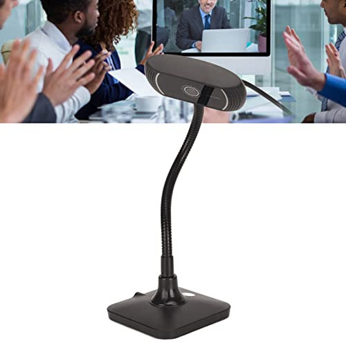 Cyrank Webcam, Wide Angle Webcam 60 Degree View 360 Degree Rotation HD Computer Camera Noise Reduction Streaming Camera for Video Live Streaming Conference