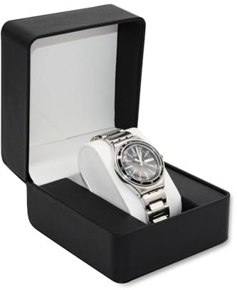 Bototack Watch Case, Single PU Leather Watch Display Box with Removable Cushion, Portable Watch Storage Case Organizer Bracelet Holder for Men Women Birthday Gift Box (Black)