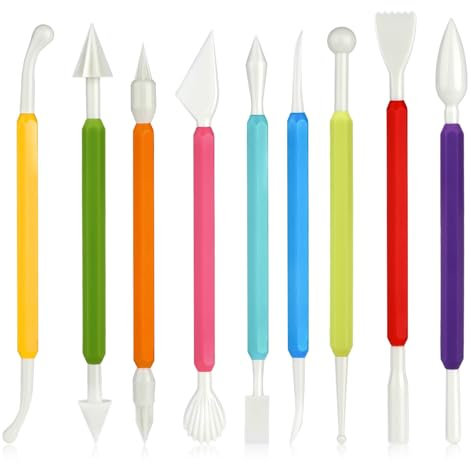 InnoHHustle 9 Stück Modellierwerkzeug Kuchenmodellierwerkzeuge, Skulptur Modellierwerkzeuge Geeignetes Kuchenmodellier Dekorationswerkzeug für Modellbau Schnitzarbeiten Kerzenherstellung Modellierung