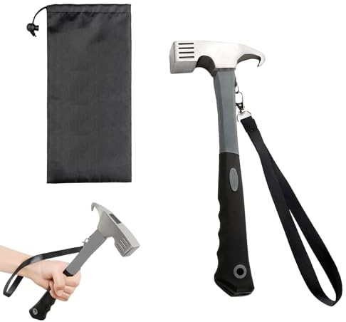Camping Hammer Heavy Duty Tent Stake Remove Multifunction Carbon Steel