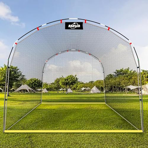 Kapler Baseball Batting Cage, 13ft x 10ft x 8ft Softball Batting Net Cage Backyard Training, with High Strength Steel Frame and Net, Great Outdoor Baseball Softball Training Cage Equipment