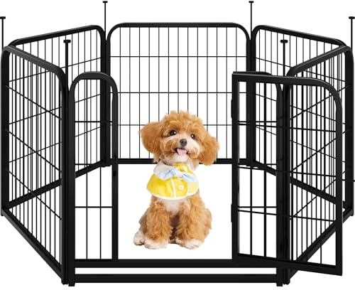 Yaheetech Dog Pen 60cm 6 Panels Suitable for Medium Dogs Heavy Duty Puppy Playpen Pet Exercise Fence for Indoor/Outdoor