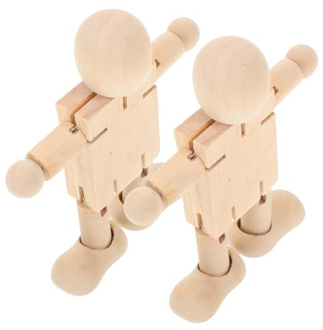 EPIGEIST 2 pezzi Manichini in Legno Naturale per e Decorazione DIY Articoli Snodabili con Molla per Casa Modelli Creativi per Pittura e