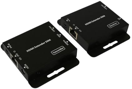 Cavo di estensione IR POE Cat5/6 a 2 porte (estensione Ethernet + uscita loop) 1080P con adattatore alimentazione fino a 50 M,Flessibile