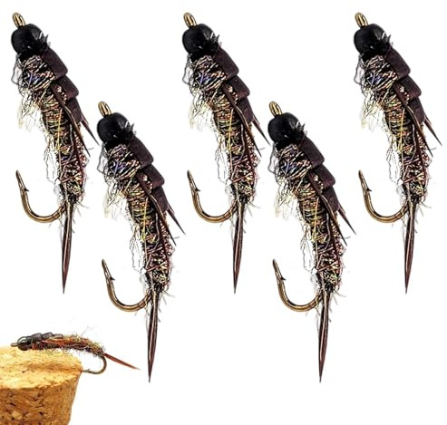 Fiskedrag för Bass 5 Stycken Handgjorda Flugmönsterkrokar | för abborr- och bassfiske för kvinnor män och nybörjare vill öring, mal med trolling från båt i dammar, sjöar, bäckar, alla