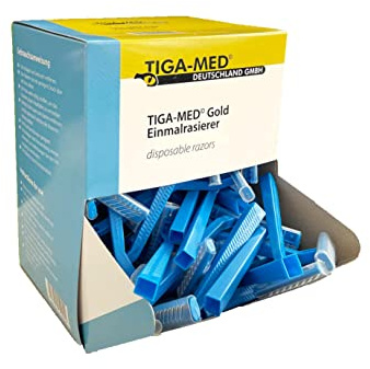 Tiga-Med Maquinilla de afeitar desechable, de una sola hoja, paquete de 1000 unidades