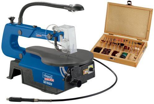 Scheppach SD1600F 230V Variable Speed Hobby Scroll Saw with 64Piece Accessory Set