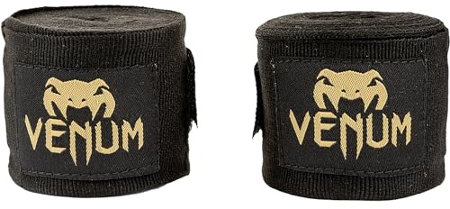 VENUM Kontact, Bendaggi da Boxe Unisex, Nero/Oro, 4 m