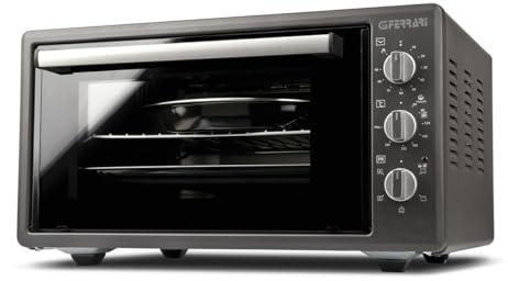 G3 Ferrari G10148 Rostò Titanum 47 Forno Elettrico Ventilato, 45 Litri, 1400 W, Timer, Funzioni di cottura base, grill e combinata, 300°C, Accesori inclusi, Metallo, Grigio antracite
