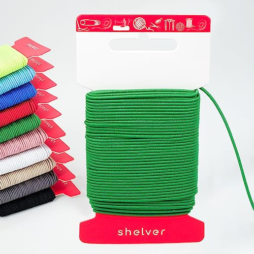 Shelver Premium Elastic Cord, 1.5mm Green, 20m