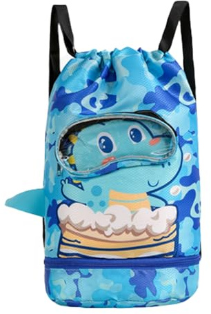 KASESSS Mochila Cuerdas Impermeable, Gran Capacidad para Niños y Niñas, Bolsa Deporte Seco-Húmedo con Compartimento de Zapatos para Natación, Piscina y Playa