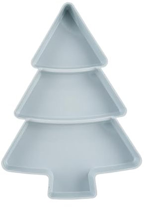 BEALIFE Juego de Platos de plástico, Suministros Esenciales de Cocina para el hogar, Bandeja para Pasteles ABS en Forma de árbol de Navidad, bandejas para Desayuno, Aperitivos y Dulces, Azul
