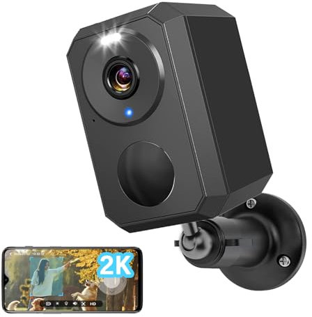 2.5K Caméra Surveillance WiFi Exterieure sans Fil Batterie Rechargeable,Vision Nocturne Couleur,AI & PIR Détection Mouvement,Extérieure/Intérieure,Audio Bidirectionnel,Alarme Lumineuse, Étanche IP66