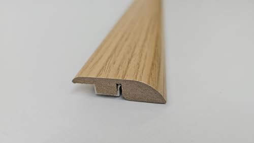 Project DIY® | MDF Ramp Profile | Threshold Strip | 1 Metre Length | 44mm Wide | 6-12mm Adjustable Height | Laminate & Wood Flooring Transition Strip | Easy to Install (Midnight Oak)