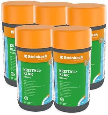 Steinbach | Poolpflege Kristallklar | flüssig Algezid | 5 l | Poolwasser sauber und kristallklar | ideal zur Reinigung und Wartung
