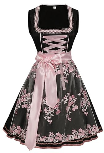 Abito Tirolese Alemen da donna, taglia grande, grembiule a quadri, costume per Oktoberfest, costume da Oktoberfest, costume tradizionale bavarese, festa, birra, carnevale, festa di Halloween