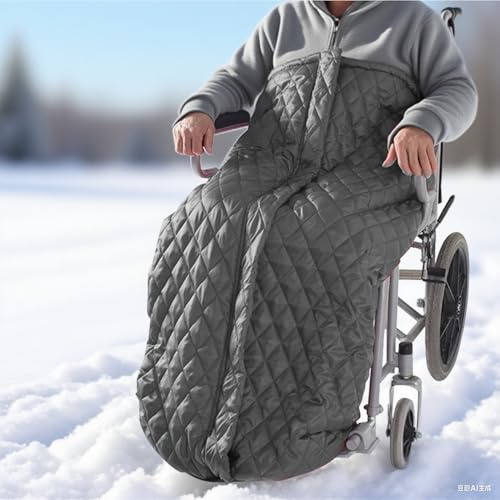 ZHNANDAMAI Manta para Silla De Ruedas, Saco para Silla De Ruedas Invierno 3 Capas Gruesa Cálida Resistente Al Viento Y Frío, Ajuste Universal para Adultos, Fácil De Poner Y Quitar