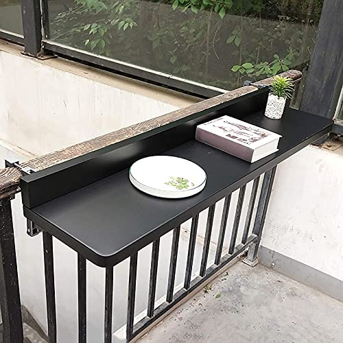Balcony Hanging Table,Outdoor Balcony Hanging Folding Counter Table Sun Proof Rust Proof Aluminum Dining Bar Leisure Table