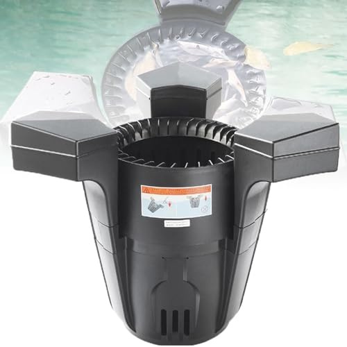 Écumeur Flottant pour Bassin, Écumeur De Surface Automatique avec Panier À Feuilles Et Aérateur, Nettoyeur Aspirant pour Bassins De Jardin Piscines Et Aquariums Jusqu’à 10–15m³ 43W