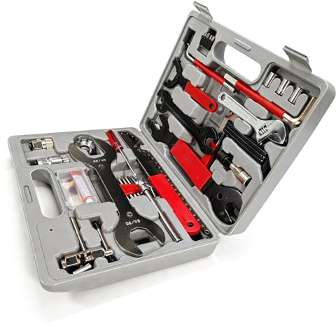 Upriver 44 Piece Bicycle Repair Tool Set Bike Tool Kit Mountain Bike Repair Tool Set | Repair Tool Set with Tool Box for Professional Bicycle Repair, DIY