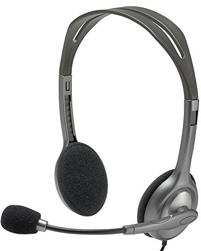 Logitech H111 3.5 mm Analog Stereo Headset with Boom Microphone, Schwarz