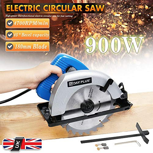 Circular Saw 900W Compact Circular Saw with Multi Purpose 180mm Blade, 230V Electric Power Saws DIY Wood Cutting Tool,Saws for Woodworking