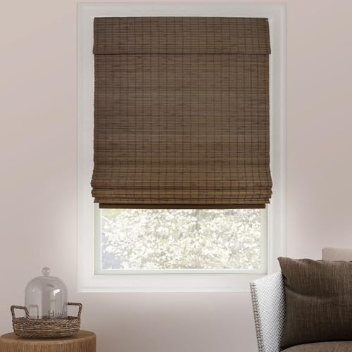 CHICOLOGY Bamboo Roman Shades - Customer Favorite Blackout Blinds for Windows, Premium Quality, Ideal for Home, Moose (Blackout) Brown, 31 W X 64 H