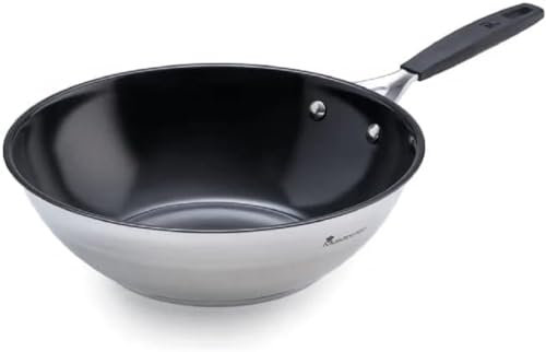 MasterPRO Wok antiaderente in acciaio inox, 28 cm, intelligente