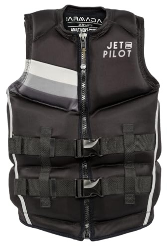 Jetpilot Men's Armada Neoprene Coast Guard Approved Life Jacket PFD (Black, XX-Large)