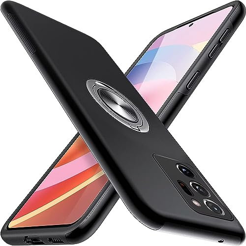 Kaywzo Hülle für Samsung Galaxy Note 20 Ultra,Im Freien Handyhülle mit Unsichtbare Magnetisch Ring Ständer,PC & TPU Stoßstange Multi-Layer Stoßfest Schutzhülle Case Cover,Schwarz
