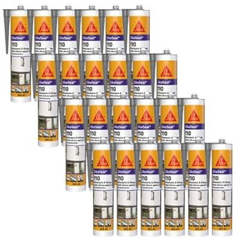 Set von 24 Silikon-Dichtstoffen SIKA SikaSeal 110 Schreinerei & Verglasung - Grau - 300ml