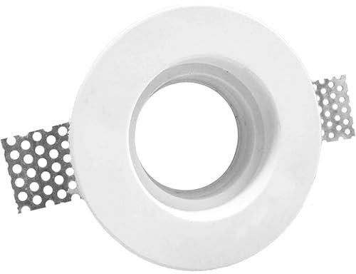 AERREGI PORTAFARETTI IN GESSO SET DA 20 PEZZI | PORTAFARETTI TONDI Ø 10 cm ADATTO PER LAMPADE GU10 E MR 16 | COMPLETO DI FERMA FARETTO E PORTALAMPADE | PORTAFARETTI TONDI AD INCASSO PER SOFFITTI