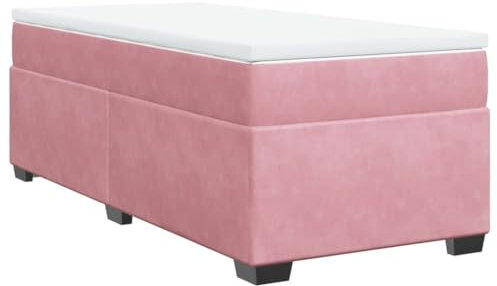 vidaXL Cama Box Spring con colchón Terciopelo Rosa 80x200 cm, boxspring, Camas con somier, Cama de Plataforma, Cama con somier, Cama, Cama de diván