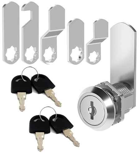 KOVOSCH Briefkastenschloss 16mm Mit 4 Schlüssel Und 5 Verschiedene Schlossplatten,Briefkastenschlösser, Schrankschlösser, Schubladenschlösser, Hebelschlösser, Möbelschlösser