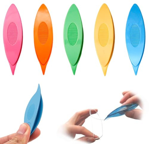 BEPSYOM 5 pièces Navettes en Plastique, Frivolité Navettes Colorées en Plastique, pour DIY Main Lacemaking Artisanat Outil, Navette de Tissage, Outils de Navette (Couleur Mixte)