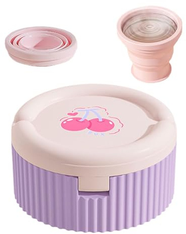 Bkljkf Organisateur de pilules médicales | Boîte de médicaments avec gobelet à eau pliable – Organisateur de voyage portable multifonction pour complément, stockage d'huile de poisson