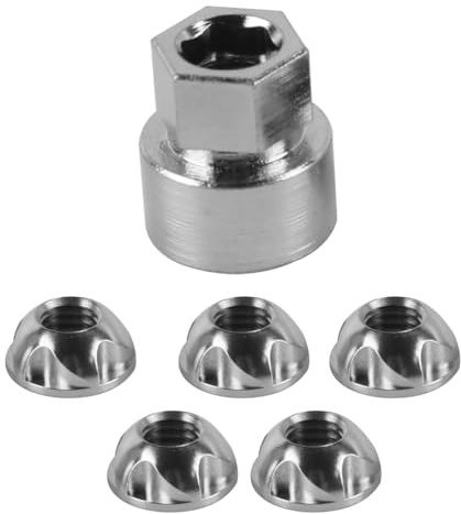 Nicear Écrou antivol 5+1 en acier inoxydable, écrou de sécurité antivol, dispositif antivol de verrouillage, boulon assorti, 5 écrous, 1 verrou M8